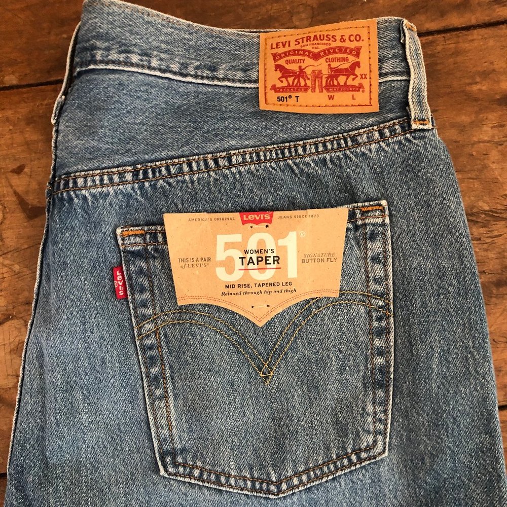 Brand New (w/ Tags) Levi's 501 Taper Blue Jeans